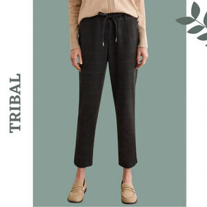 Tribal Tribal Fall/Winter -  Pull On Pant- Drawstring Waist Grey Brown